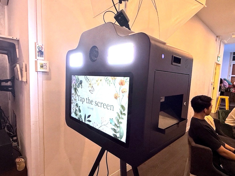 Photobooth Singapore open-air setup at a wedding reception